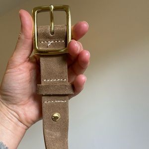 Rag & bone Suede Genuine Leather Belt Gold Hardware Size S